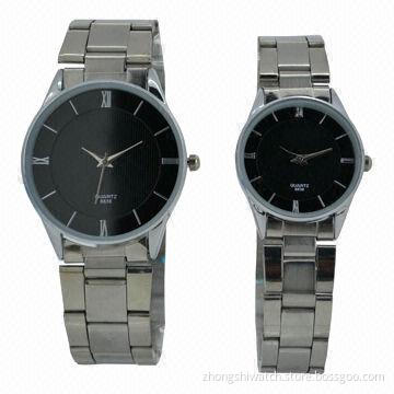 Classic Boyfriend Designer Metal Watches with SS Strap, Vertical Stripes Dials